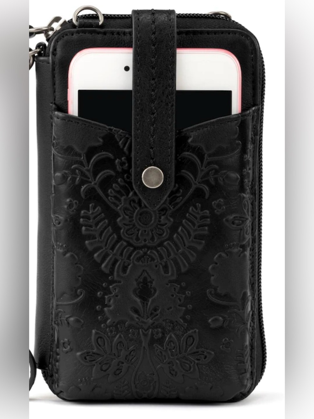 The Sak Silverlake Black Embossed Leather Phone Crossbody—missing wristlet - Picture 2 of 14